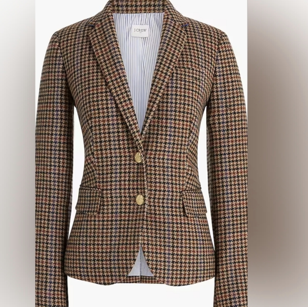 J Crew Schoolboy houndstooth blazer